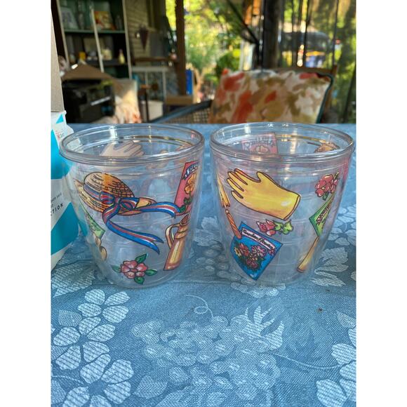 Home Concepts 4 pack of Insulated Tumblers 14 oz. Gardening Theme Pattern EUC - Picture 10 of 16